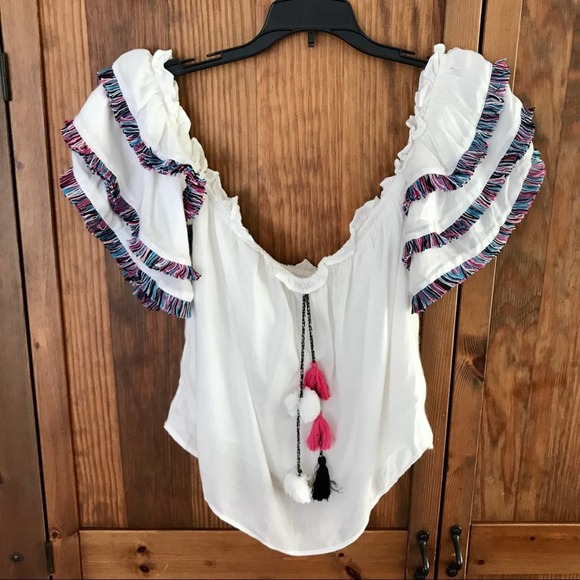 Carter Koral Crop Top White Size Extra Small - Picture 5 of 10